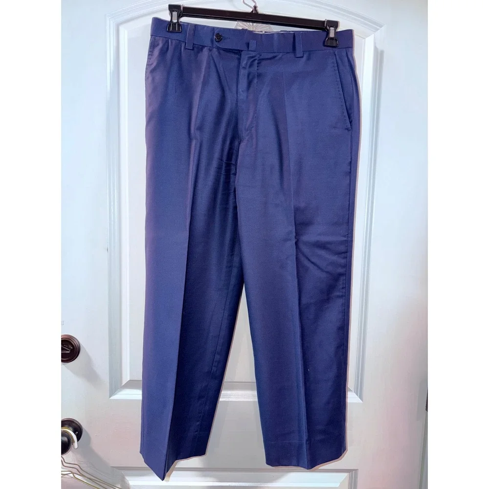 ANTAS Foundation Collection Men's 32X24 Navy Wool Blend‎ Dress Pants